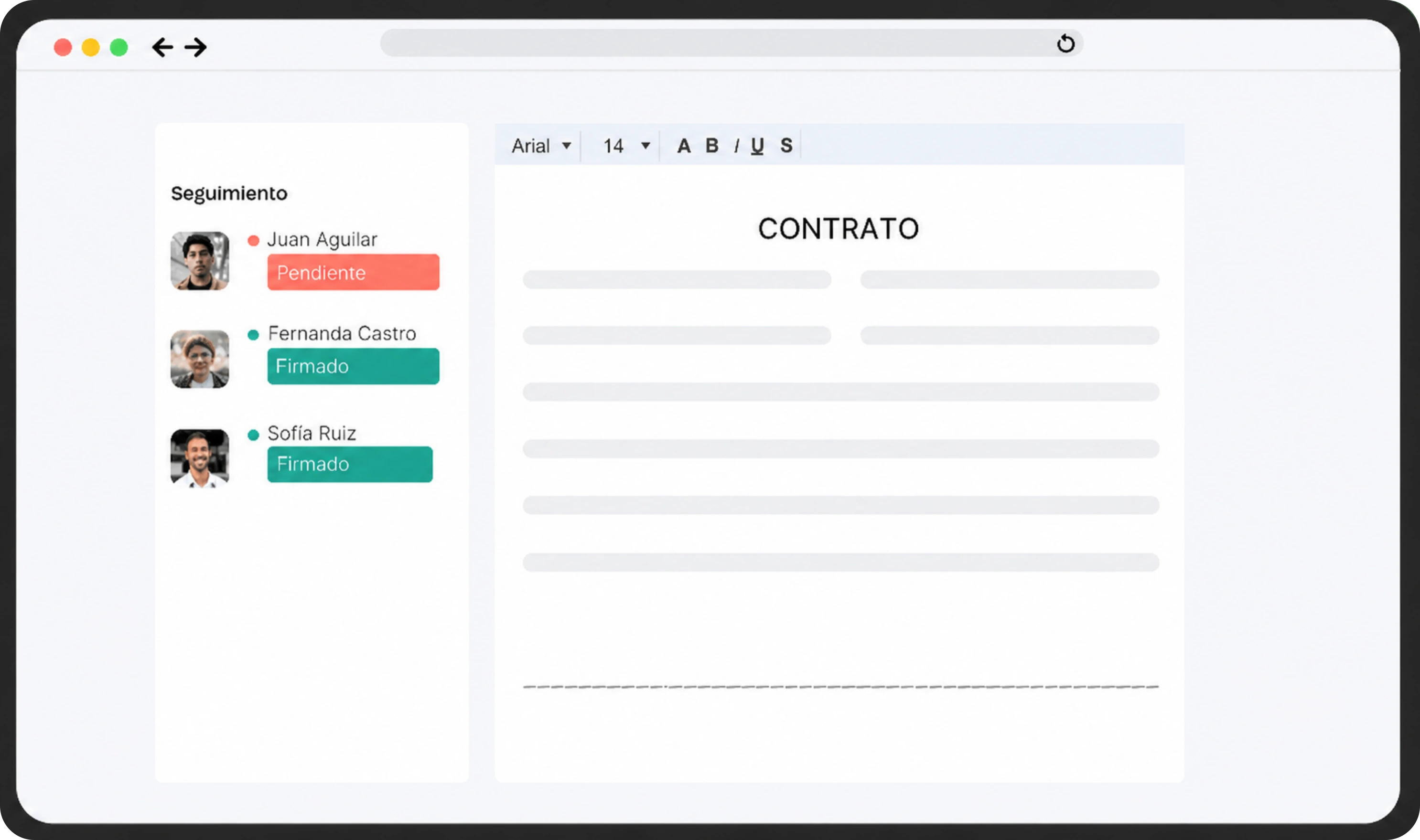 Features contrato
